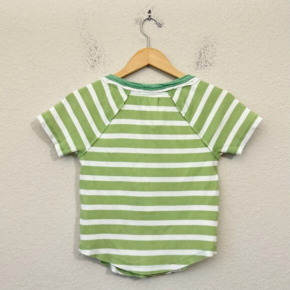 WE THE FREE Petal Pusher Tee Top Green Striped Ribbed Knit Cropped - Picture 2 of 9